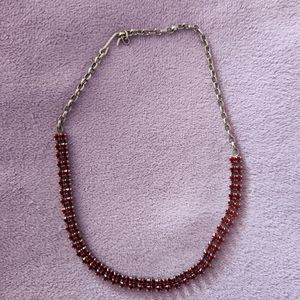 Red Rhinestone Choker Necklace